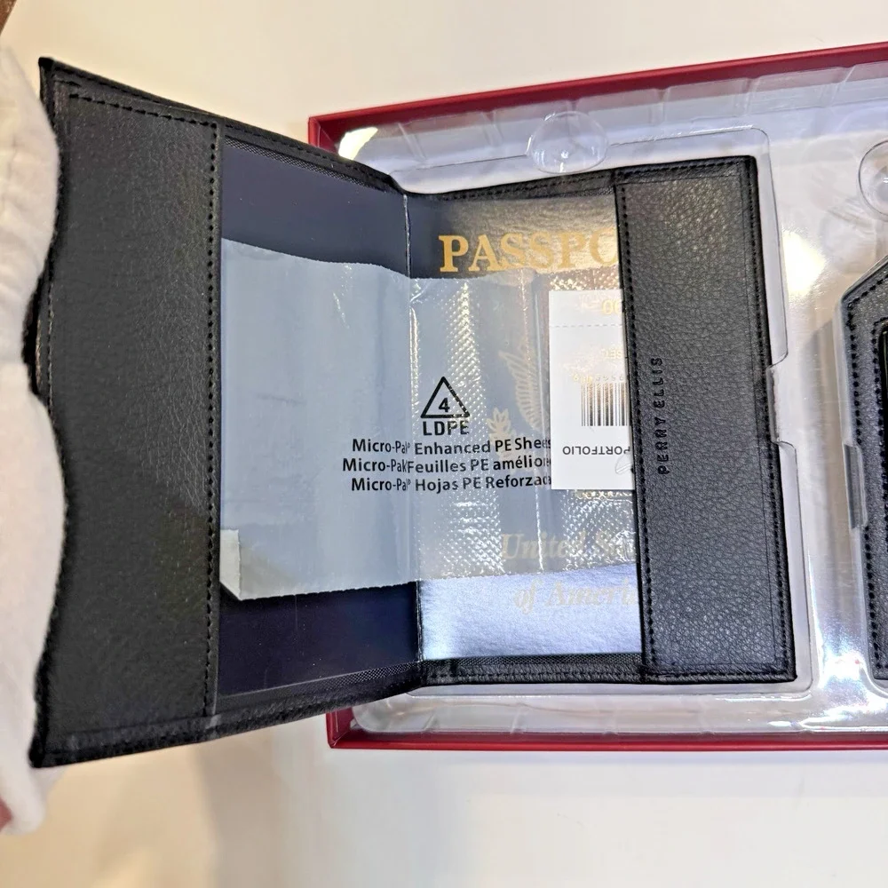 Perry Ellis Portfolio Men's Passport Case Luggage Tag Multifunctional Tool NIB